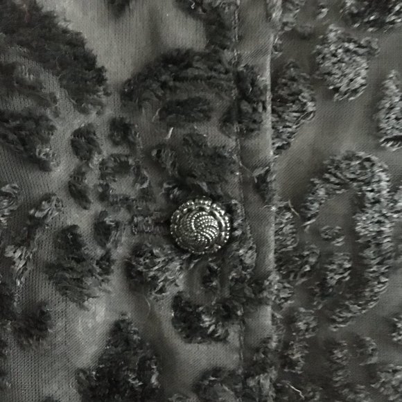 Vintage 90s Lydia GAP Velvet Burnout Gothic Damask Dress - Picture 8 of 11